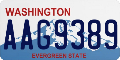 WA license plate AAG9389