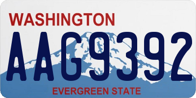 WA license plate AAG9392