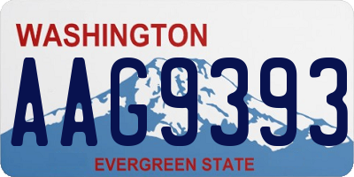 WA license plate AAG9393