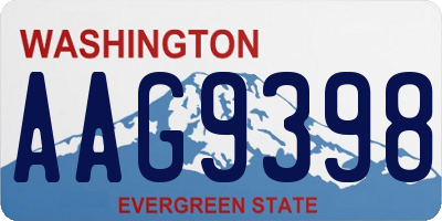 WA license plate AAG9398
