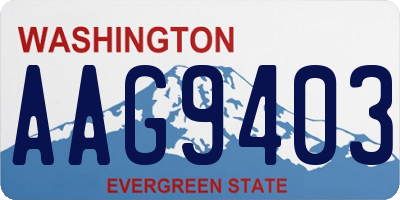 WA license plate AAG9403