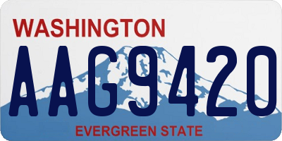 WA license plate AAG9420