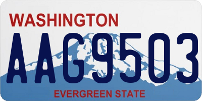 WA license plate AAG9503
