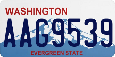WA license plate AAG9539