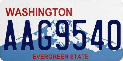 WA license plate AAG9540