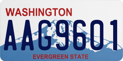 WA license plate AAG9601