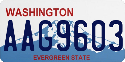 WA license plate AAG9603