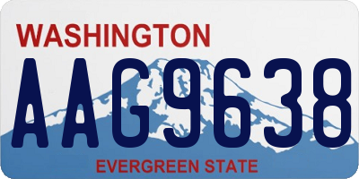 WA license plate AAG9638