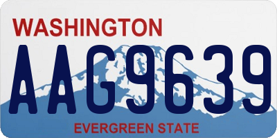 WA license plate AAG9639