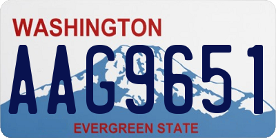 WA license plate AAG9651