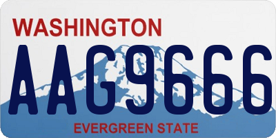 WA license plate AAG9666