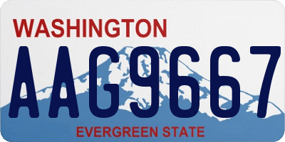 WA license plate AAG9667