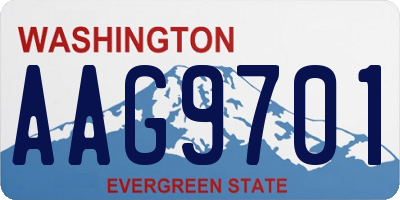 WA license plate AAG9701