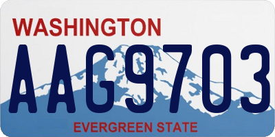 WA license plate AAG9703
