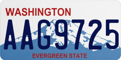 WA license plate AAG9725