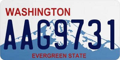 WA license plate AAG9731