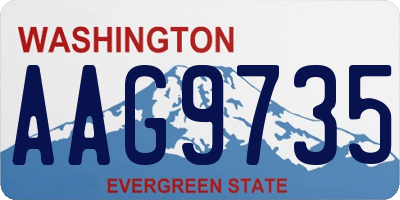 WA license plate AAG9735