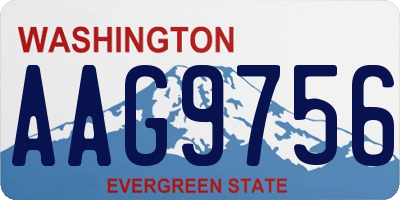 WA license plate AAG9756