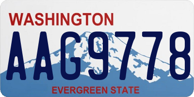 WA license plate AAG9778