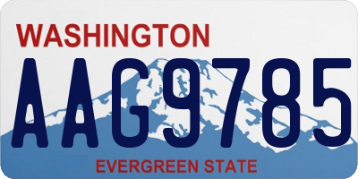 WA license plate AAG9785