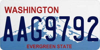 WA license plate AAG9792