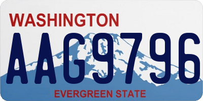 WA license plate AAG9796