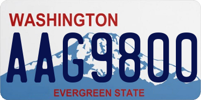 WA license plate AAG9800