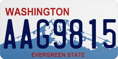 WA license plate AAG9815