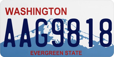 WA license plate AAG9818