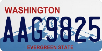 WA license plate AAG9825