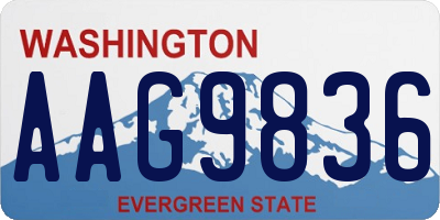 WA license plate AAG9836