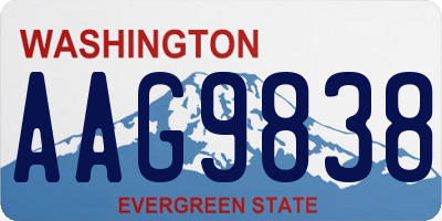 WA license plate AAG9838