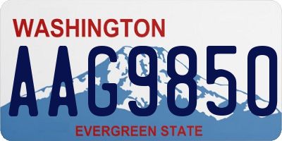 WA license plate AAG9850