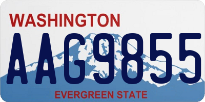 WA license plate AAG9855