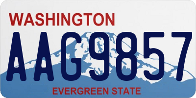 WA license plate AAG9857
