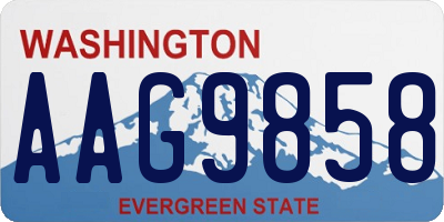 WA license plate AAG9858