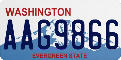 WA license plate AAG9866