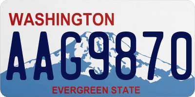 WA license plate AAG9870
