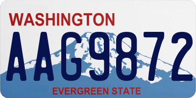 WA license plate AAG9872