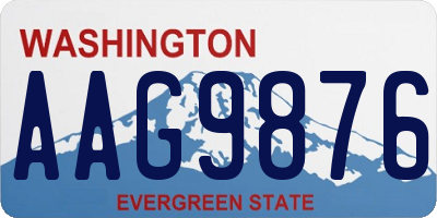 WA license plate AAG9876