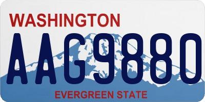 WA license plate AAG9880