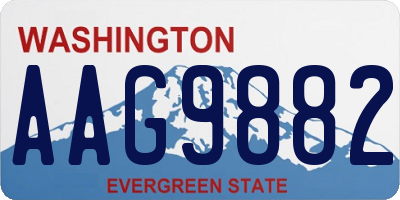 WA license plate AAG9882