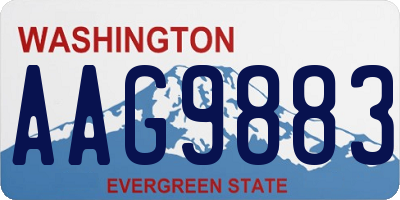 WA license plate AAG9883