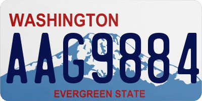 WA license plate AAG9884