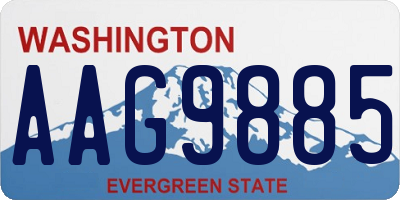 WA license plate AAG9885