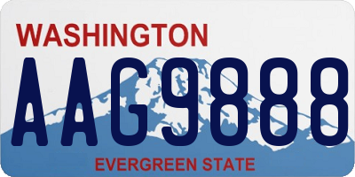 WA license plate AAG9888