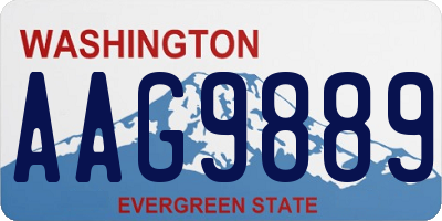 WA license plate AAG9889