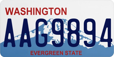 WA license plate AAG9894