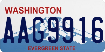 WA license plate AAG9916