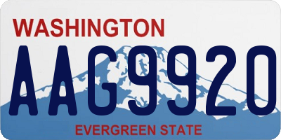 WA license plate AAG9920